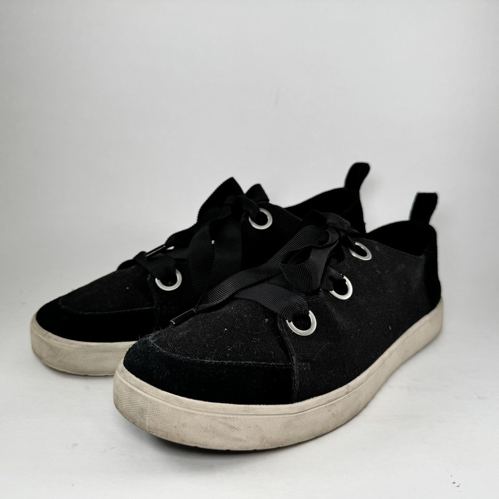 Koolaburra by UGG Womens Black Canvas Ribbon Lace Low‎ Top Sneakers Shoes 9.5 - Picture 3 of 8